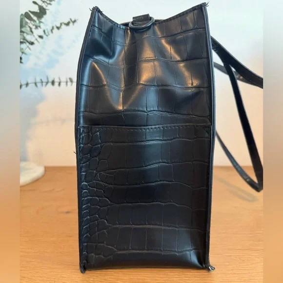 Beis | The Large Work Tote | Black Croc - Picture 11 of 17